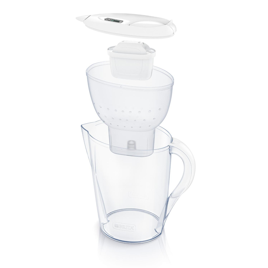 Фільтр-глечик Brita Marella Memo MXPro 2.4л (1.4л води) з фільтр-картриджем 3шт, білий (1052791) - изображение 2