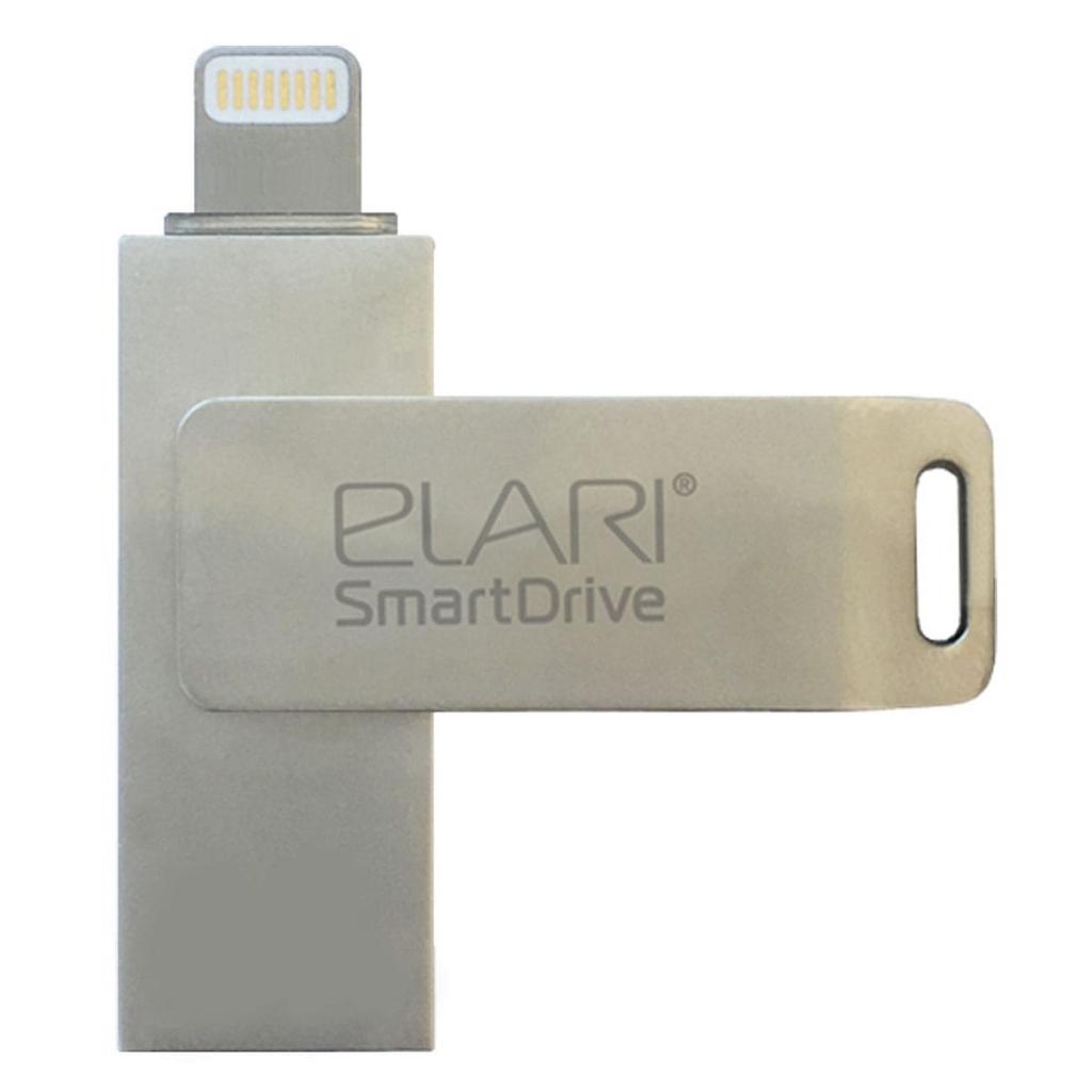 USB флеш накопичувач Elari 128GB SmartDrive Silver USB 2.0/Lightning (ELSD128GB) - зображення 1