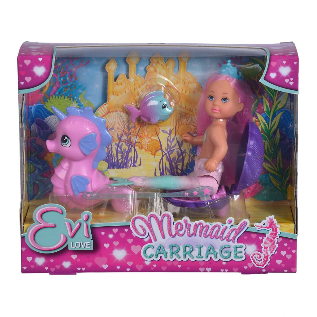 Лялька Simba Еві Русалонька з каретою-мушлею, коником та рибкою (5733463) - зображення 2