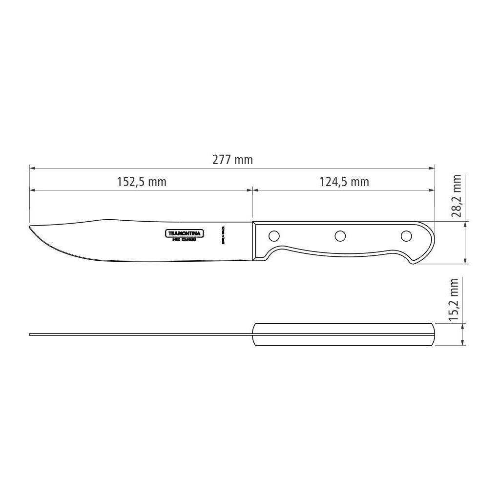 Кухонний ніж Tramontina Polywood Meat 152 мм Червоне Дерево (21126/176) - зображення 2
