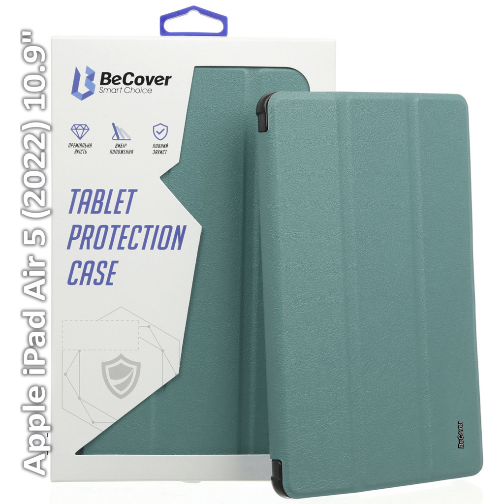 Чохол до планшета BeCover Tri Fold Hard Apple iPad Air (4/5) 2020/2022 10.9" Dark Green (709662) (709662) - зображення 1