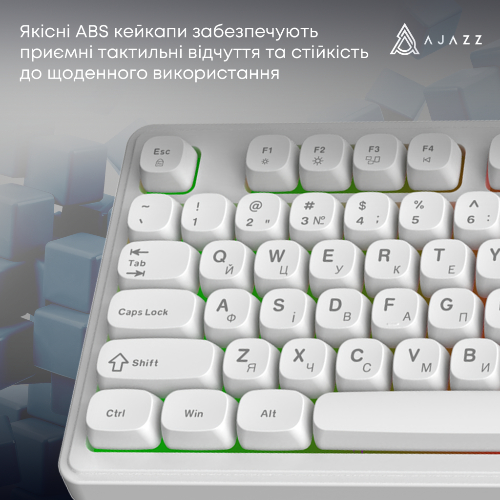 Клавіатура Ajazz AF98 USB UA White (AF98-W) - зображення 11
