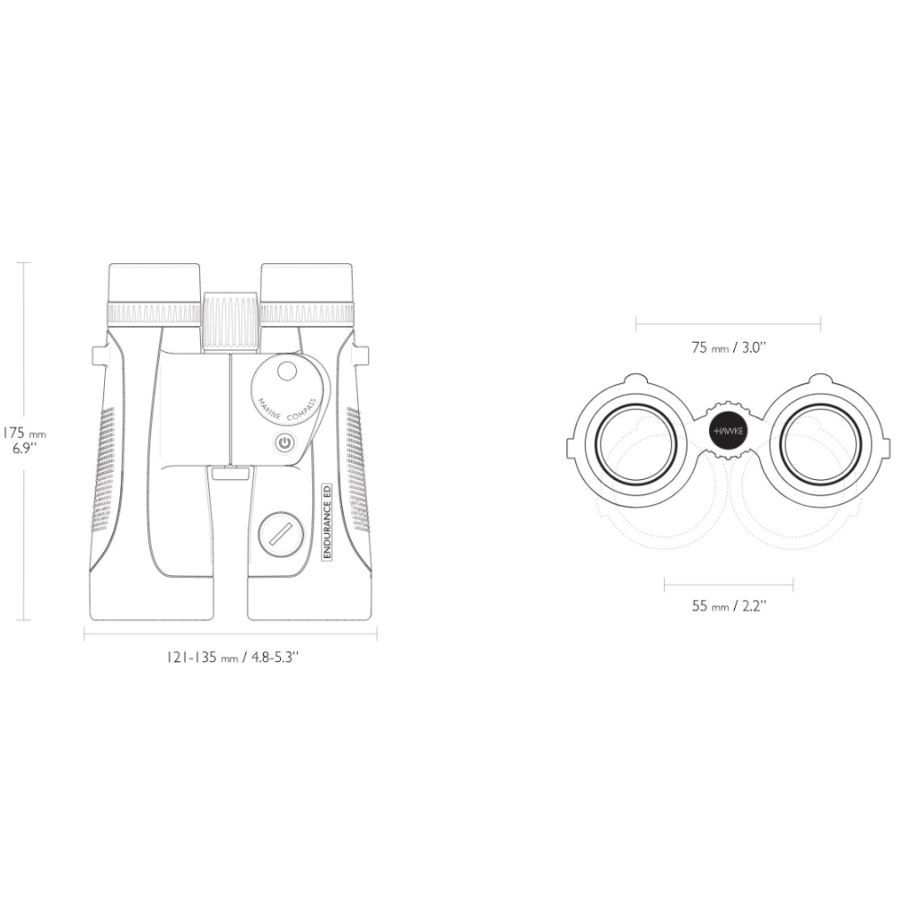 Бінокль Hawke Endurance ED Marine 7х50 з компасом і далекомірною сіткою (36506) - зображення 3