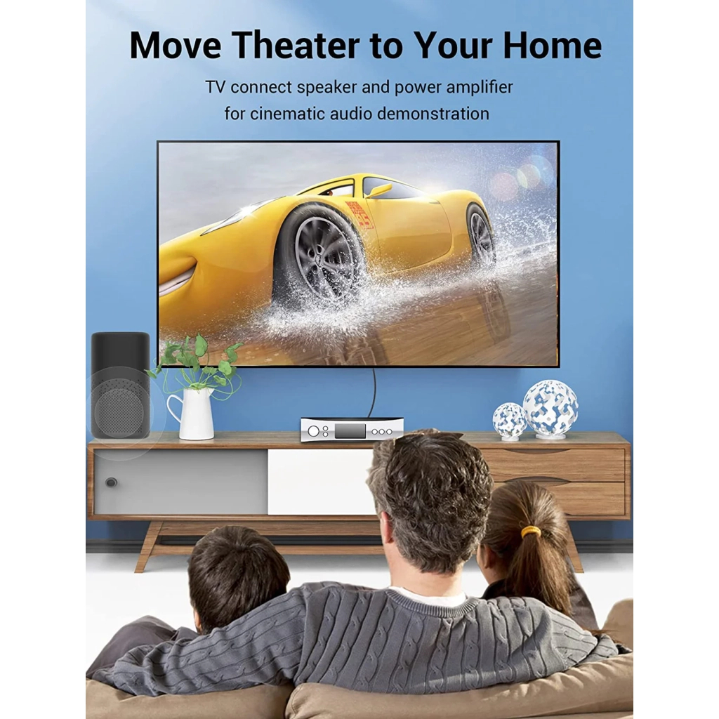 Кабель мультимедійний Optical Fiber Audio Cable Aluminum Alloy Type 1M Gray VENTION (BAVHF) - зображення 4