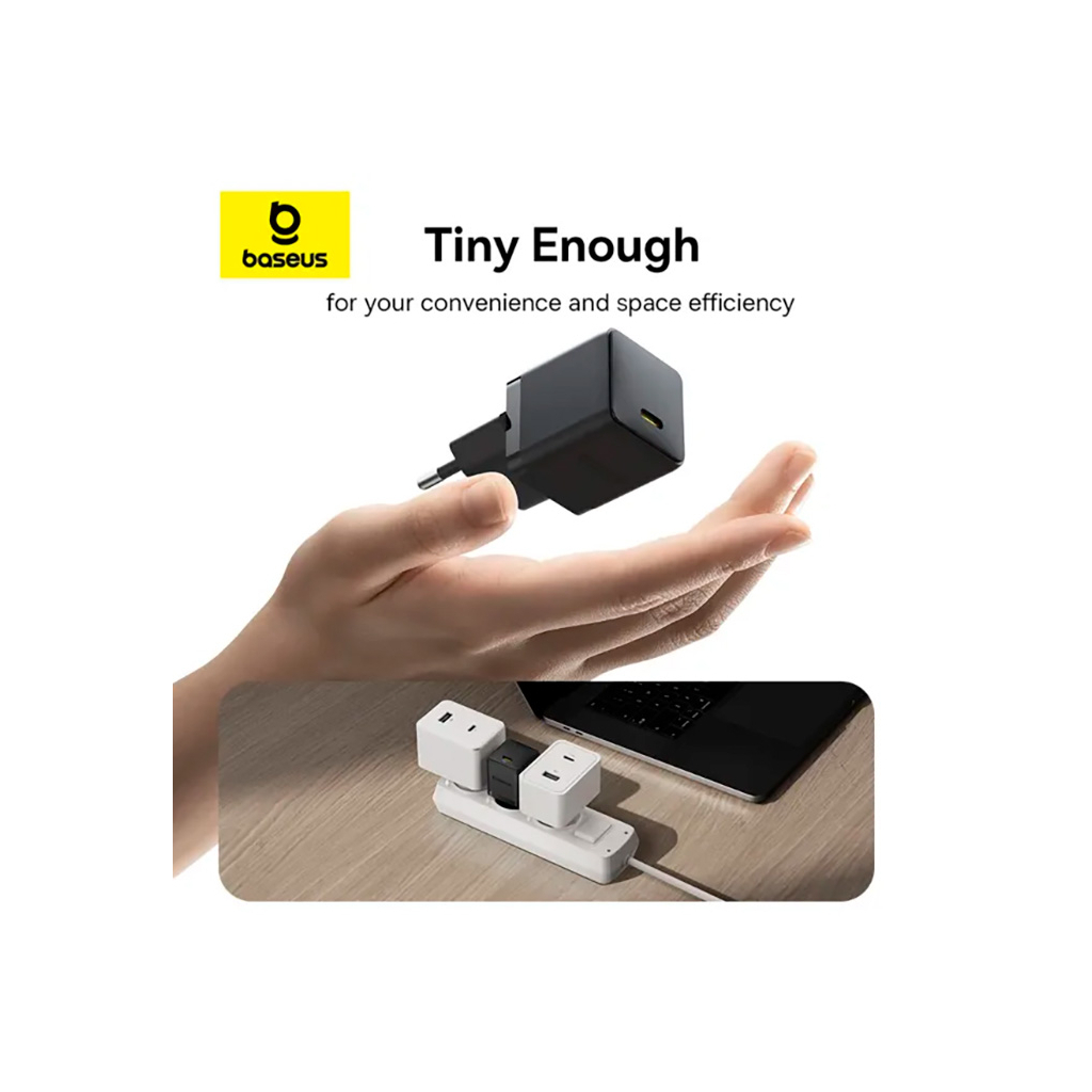 Зарядний пристрій Baseus Palm Fast Charger 1C 20W + Cable 1.0m Type-C 60W black (P10111602113-01) - изображение 12