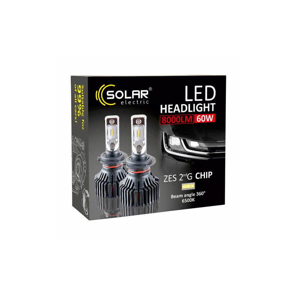 Автолампа SOLAR H11 12/24V 6500K 8000Lm 60W ZES Chip (8311) - изображение 4