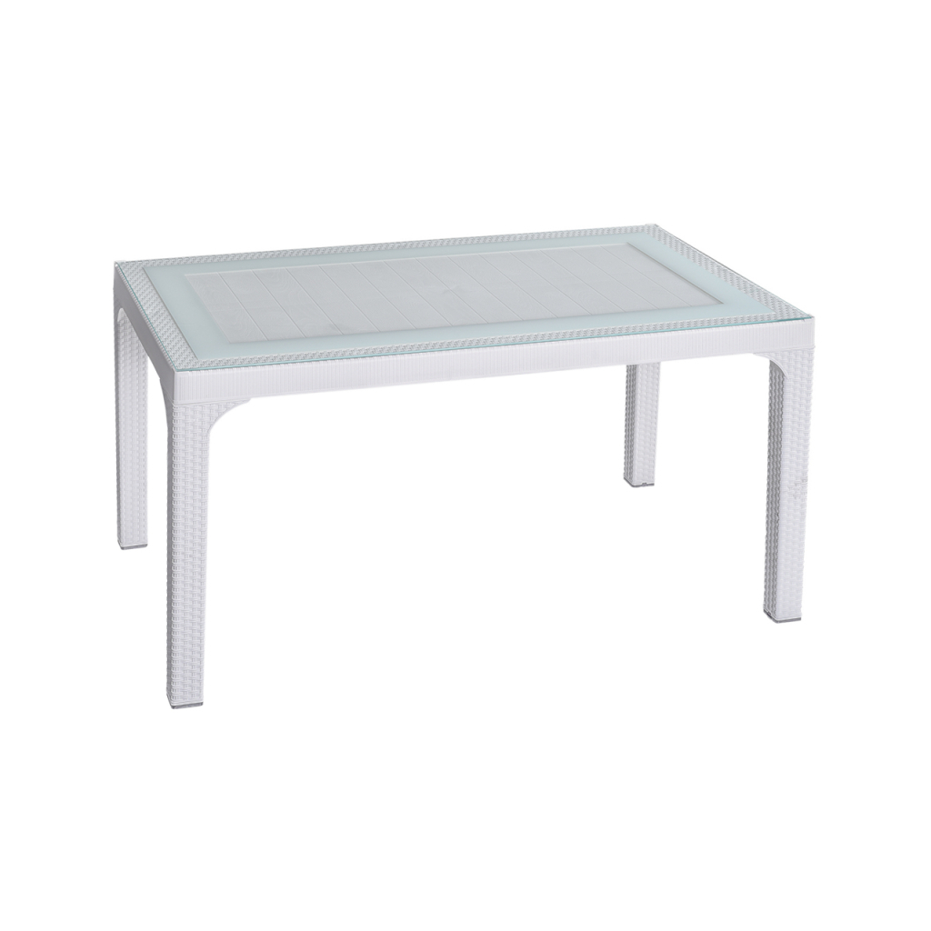 Стіл садовий Irak Plastik під ротанг 80х140 см білий (4775) - зображення 1