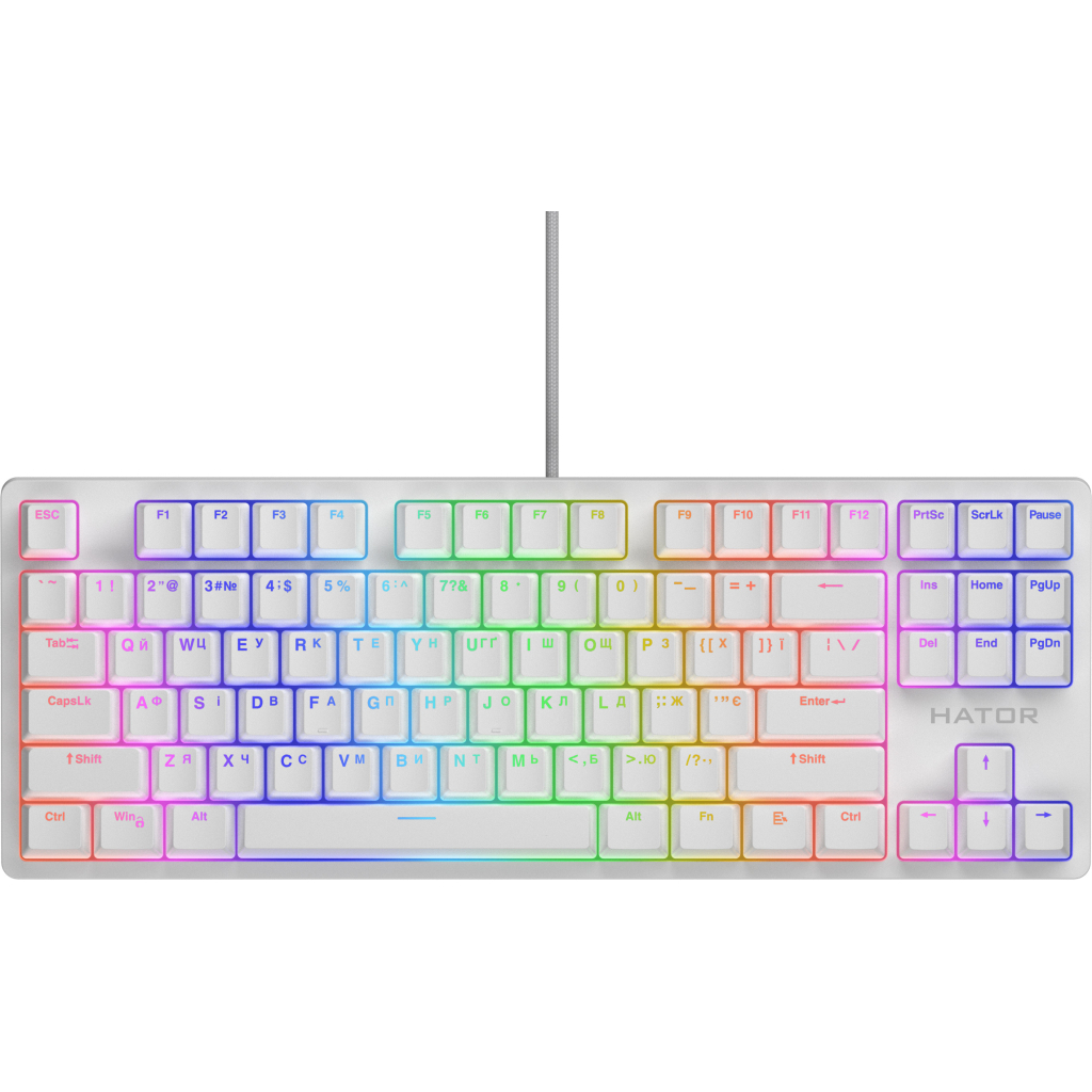 Клавіатура Hator Rockfall 2 Optica TKL Black USB White (HTK-731) - зображення 1