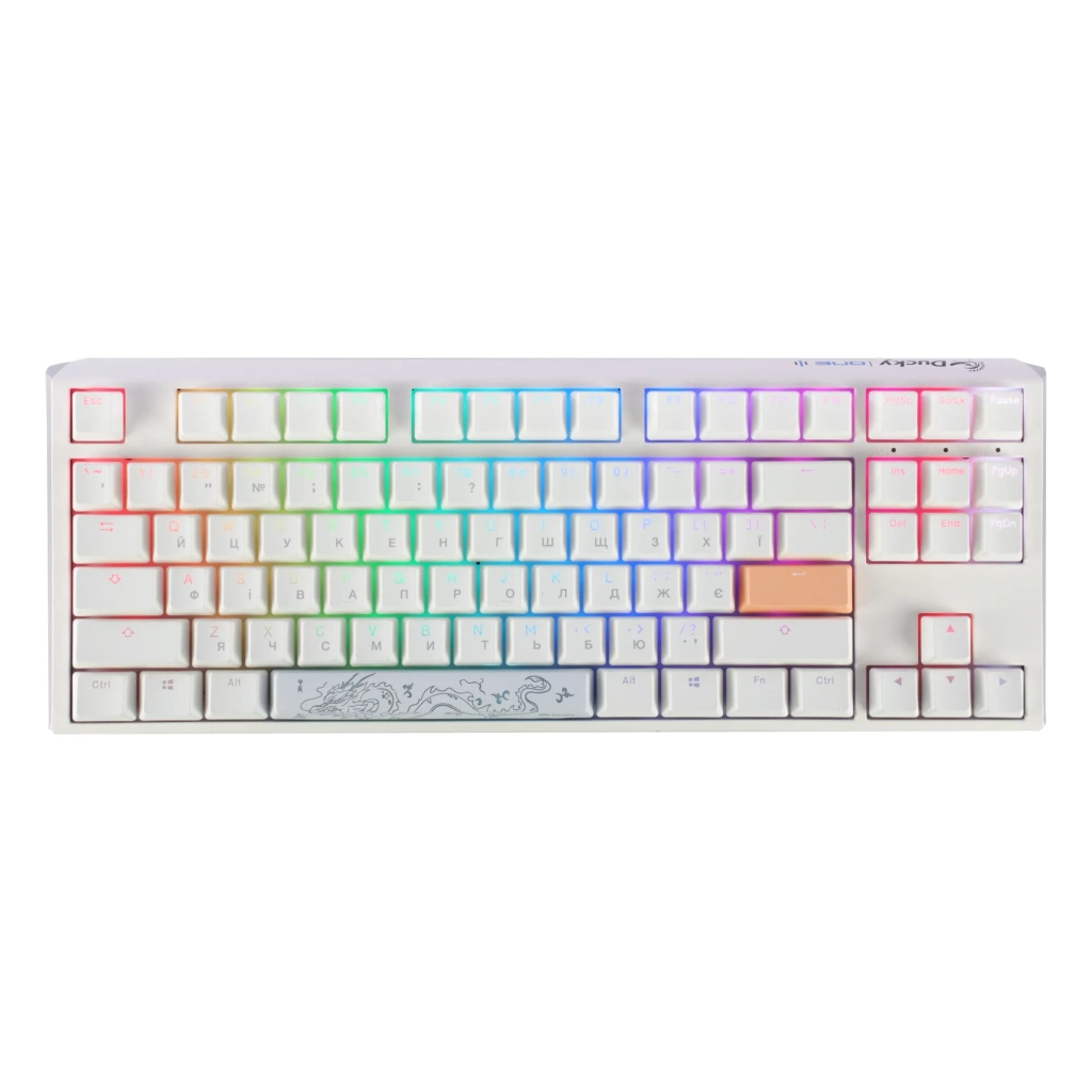 Клавіатура Ducky One 3 TKL Cherry MX Speed Silver RGB UA USB White (DKON2187ST-PUAPXPWWWSC1) - зображення 1