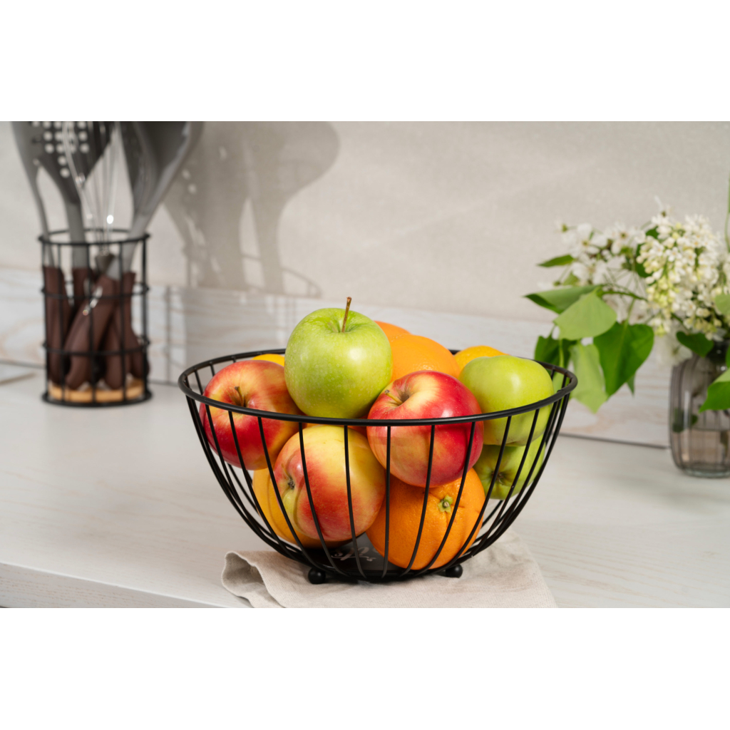 Фруктовниця Ardesto Midori 28х28х13см, метал, чорний (AR0903B) - зображення 2