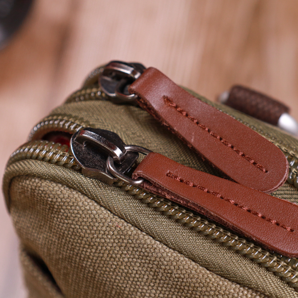 Сумка Vintage На пояс з металевим карабіном з текстилю Оливкова (22224) - зображення 11