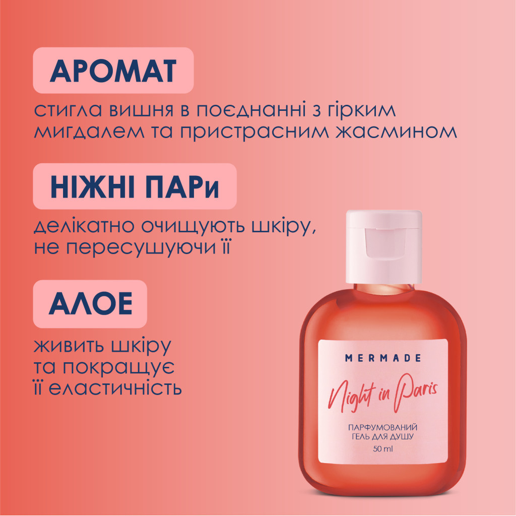 Гель для душу Mermade Night In Paris 50 мл (4820241303571) - изображение 3