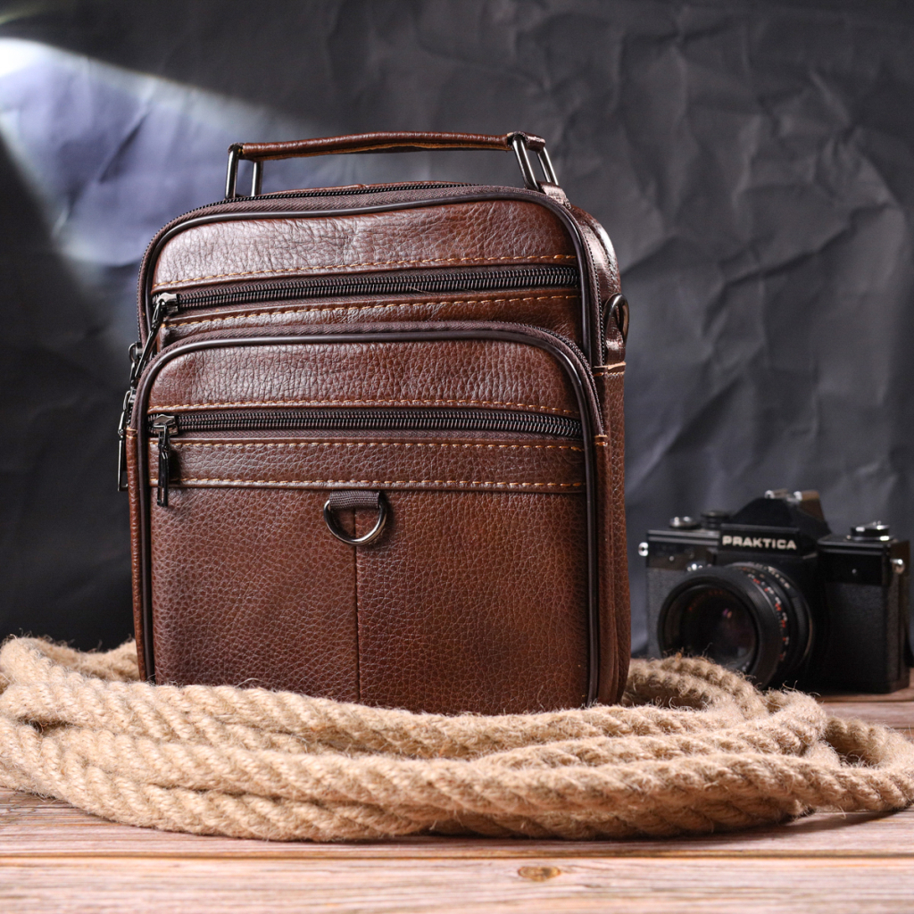 Сумка Vintage З натуральної шкіри Коричнева (21279) - зображення 9