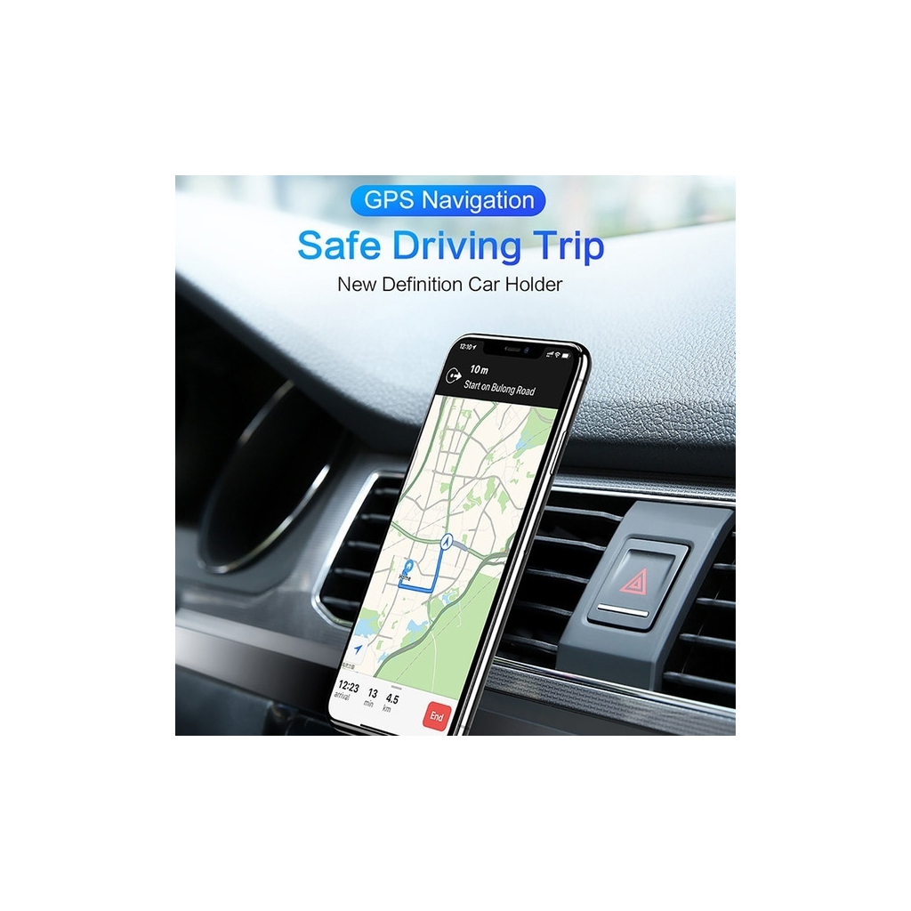 Універсальний автотримач XO на дефлектор C82 Flat Magnetic Black (XO-C82BK) - изображение 3