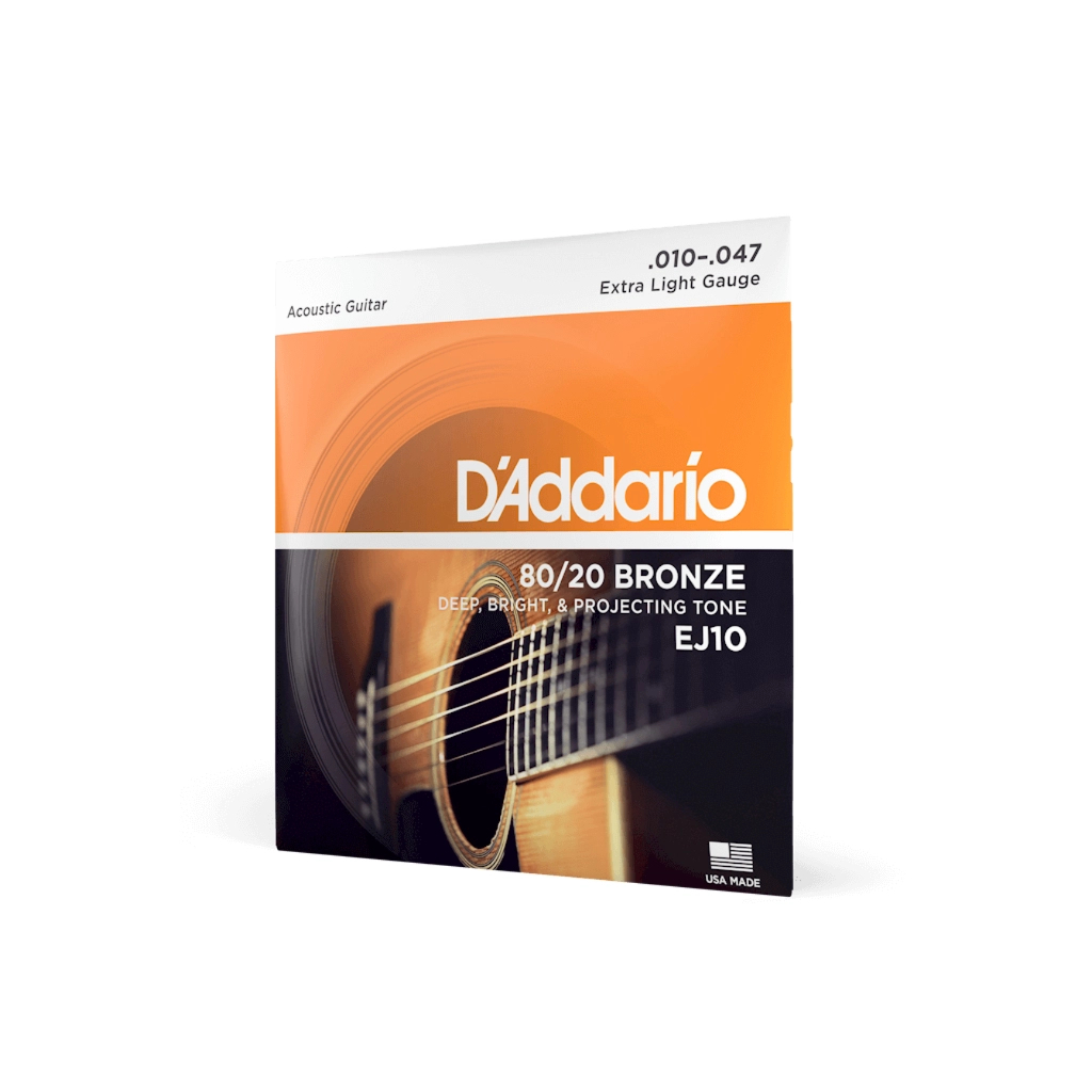 Струни для гітари D'Addario Bronze 80/20 Extra Light (10-47) (EJ10) - зображення 2