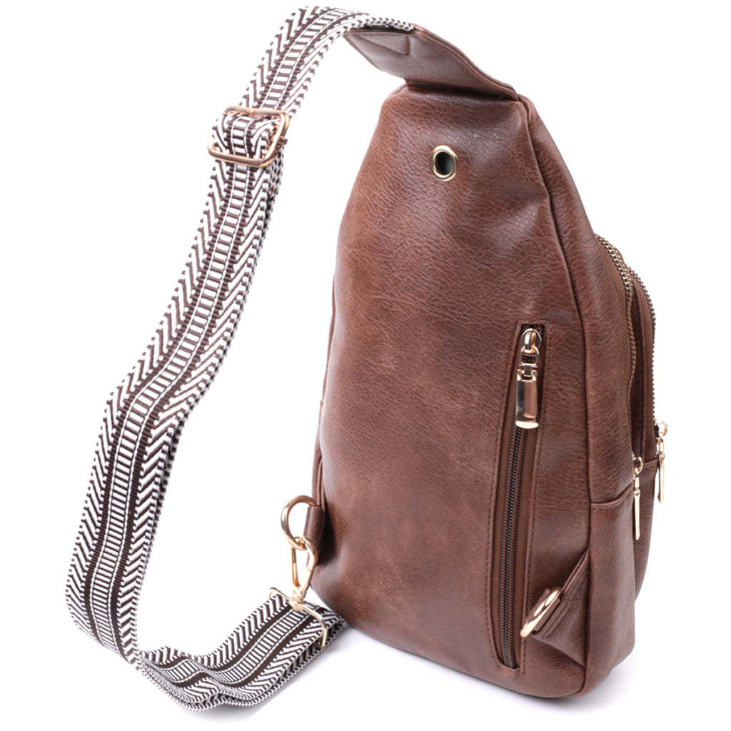 Сумка Vintage З однією лямкою через плече з екошкіри Коричнева (22760) - зображення 2