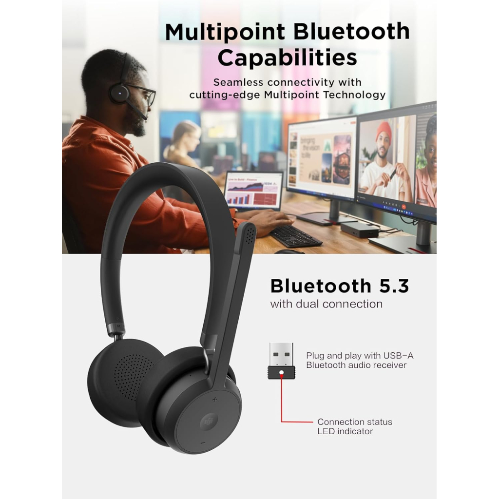 Навушники Lenovo Wireless VoIP Headset (Teams) Black (4XD1M80020) - зображення 5