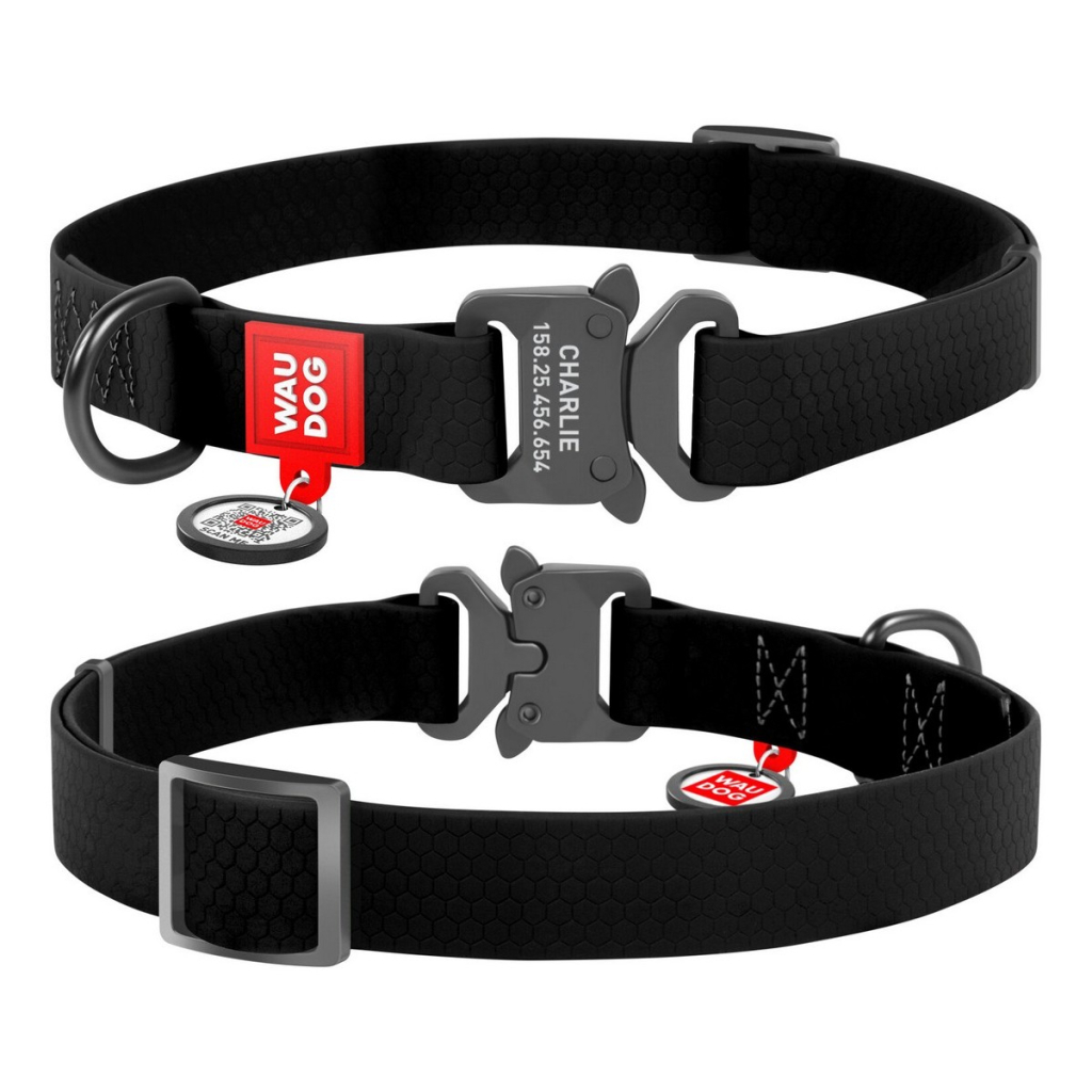 Нашийник для тварин WAUDOG Waterproof з QR паспортом L Ш 25 мм Д 31-49 см(чорний) (27861) - изображение 4