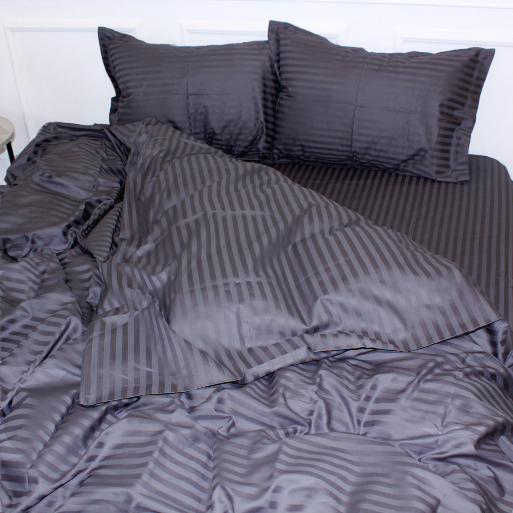 Постільна білизна MirSon Satin 30-0012DarkGray 160х220 Сімейний (2200005252017) - зображення 4