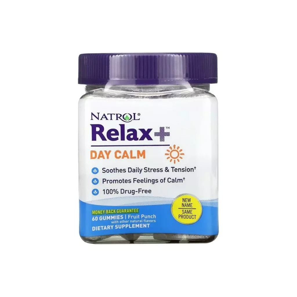 Амінокислота Natrol Розслаблення та спокій, Relax+, смак фруктів, Day Calm, 60 капсул (NTL-07635) - зображення 1