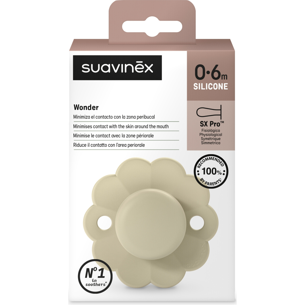 Пустушка Suavinex Wonder фізіологічна, 0-6 міс. світло-бежева (308370) - зображення 3