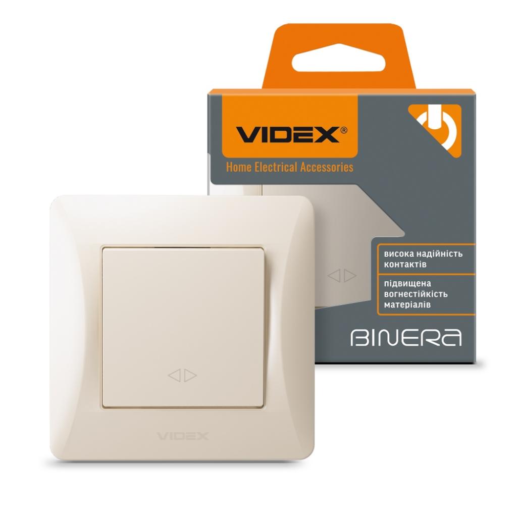 Перемикач Videx BINERA 1кл проміжний кремовий (VF-BNSW1I-CR) - изображение 4