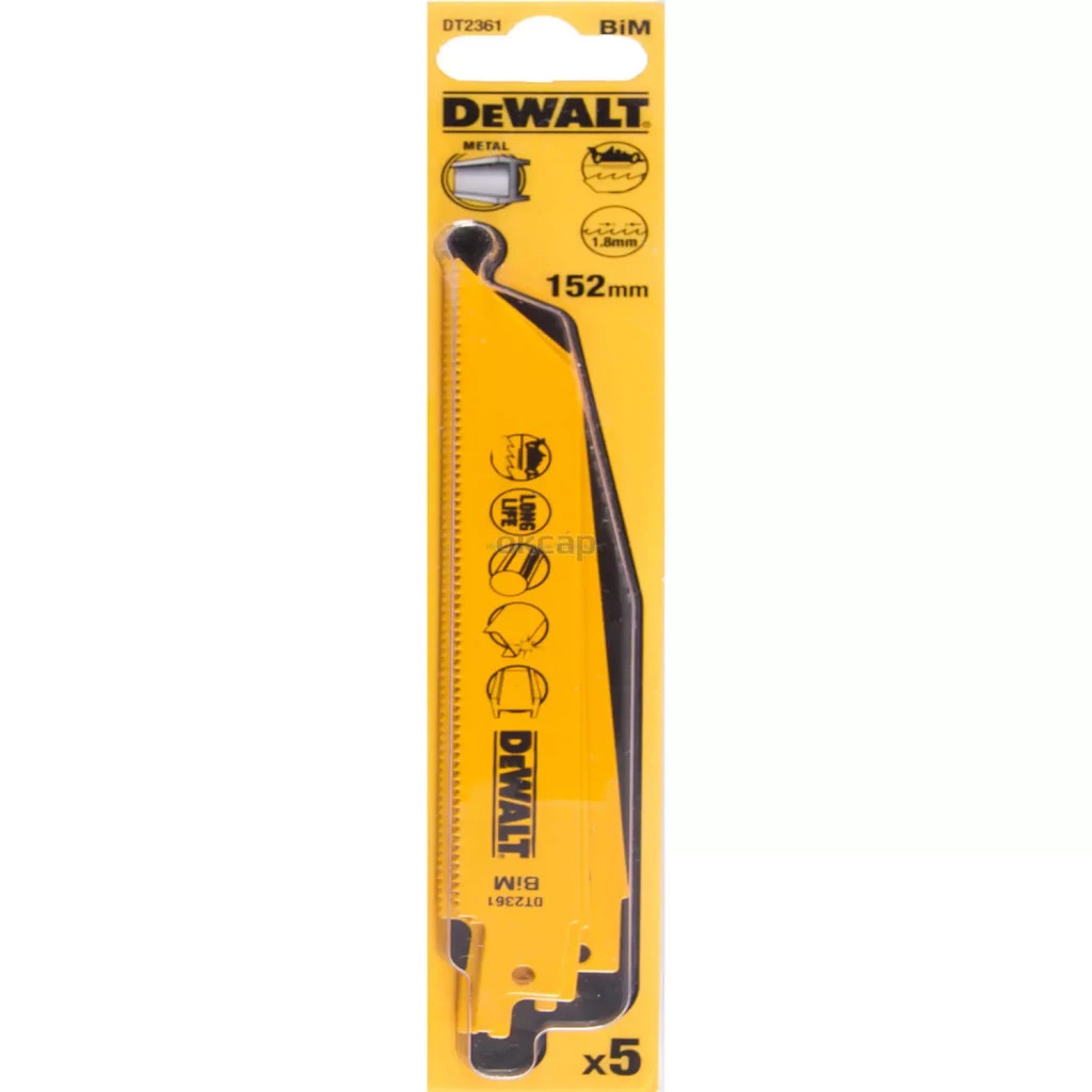 Полотно DeWALT пиляльне біметалеве, швидкий пропил, 152 мм, 14 TPI, 5 шт (DT2361) - изображение 1