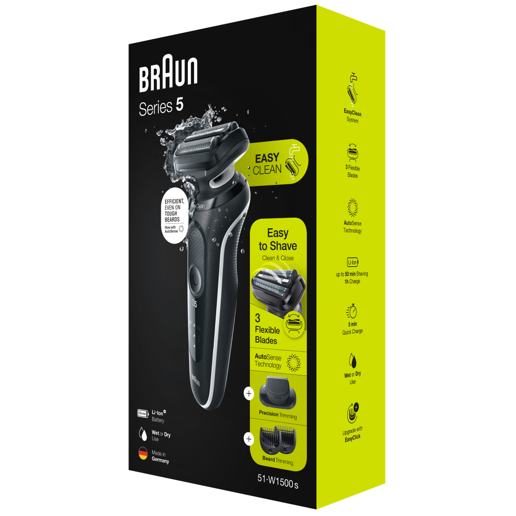 Електробритва Braun Series 5 51-W1500s BLACK / WHITE - зображення 8