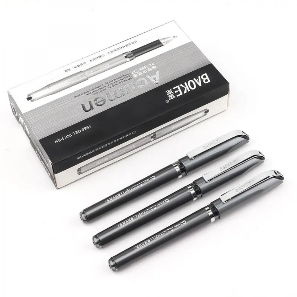 Ручка гелева Baoke Acumen 0.7 мм, чорна (PEN-BAO-PC1588-B) - зображення 2