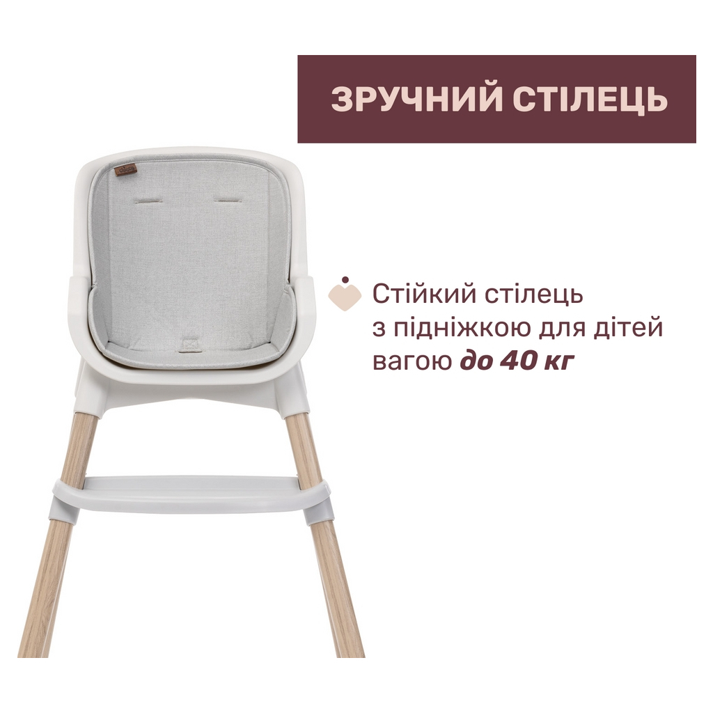 Стілець для годування Chicco Polly Zest Plus світло-сірий (87152.80) - зображення 3