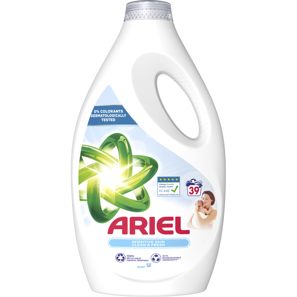Гель для прання Ariel Для чутливої шкіри 1.95 л (8006540874776) - зображення 2