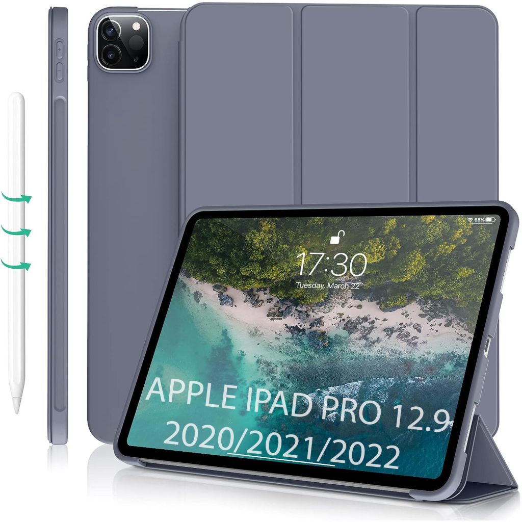 Чохол до планшета BeCover Tri Fold Soft TPU Silicone Apple iPad Pro 12.9 2020/2021/2022 Purple (711739) - зображення 1