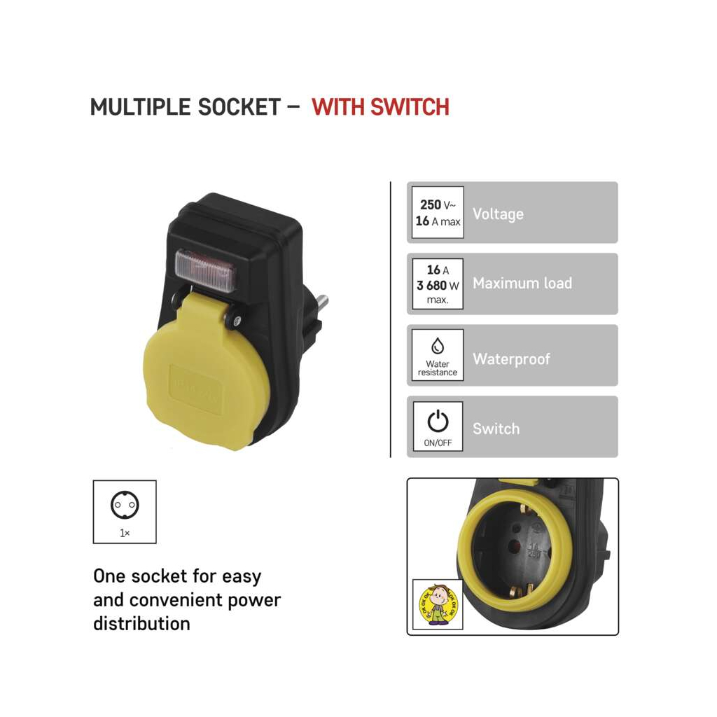 Розетка EMOS 16A 250V IP44 одинарна (P00292) - изображение 7