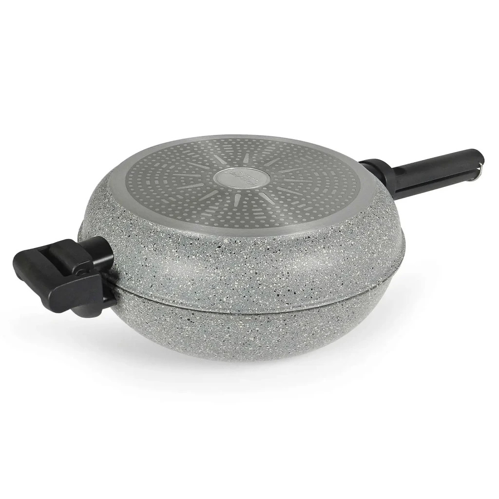 Сковорода Flonal Dura Induction Rocky Twins 28 см подвійна з решіткою (RKIWP2830) - изображение 3