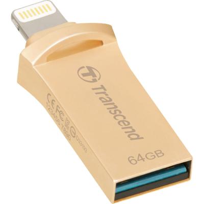 USB флеш накопичувач Transcend 64GB JetDrive Go 500 Gold USB 3.1/Lightning (TS64GJDG500G) - зображення 5