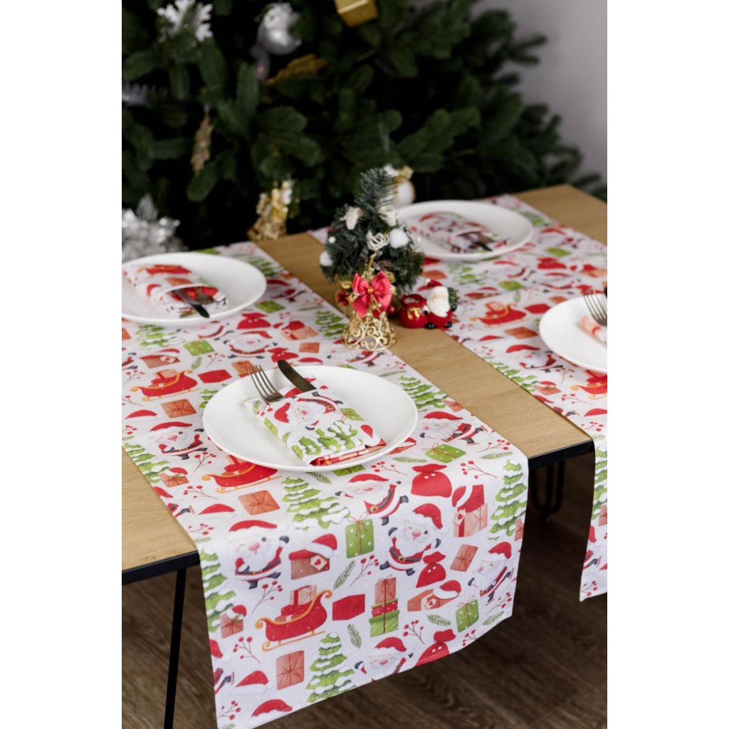 Доріжка на стіл Прованс Санта на білому 40х140 см (035777) - зображення 6
