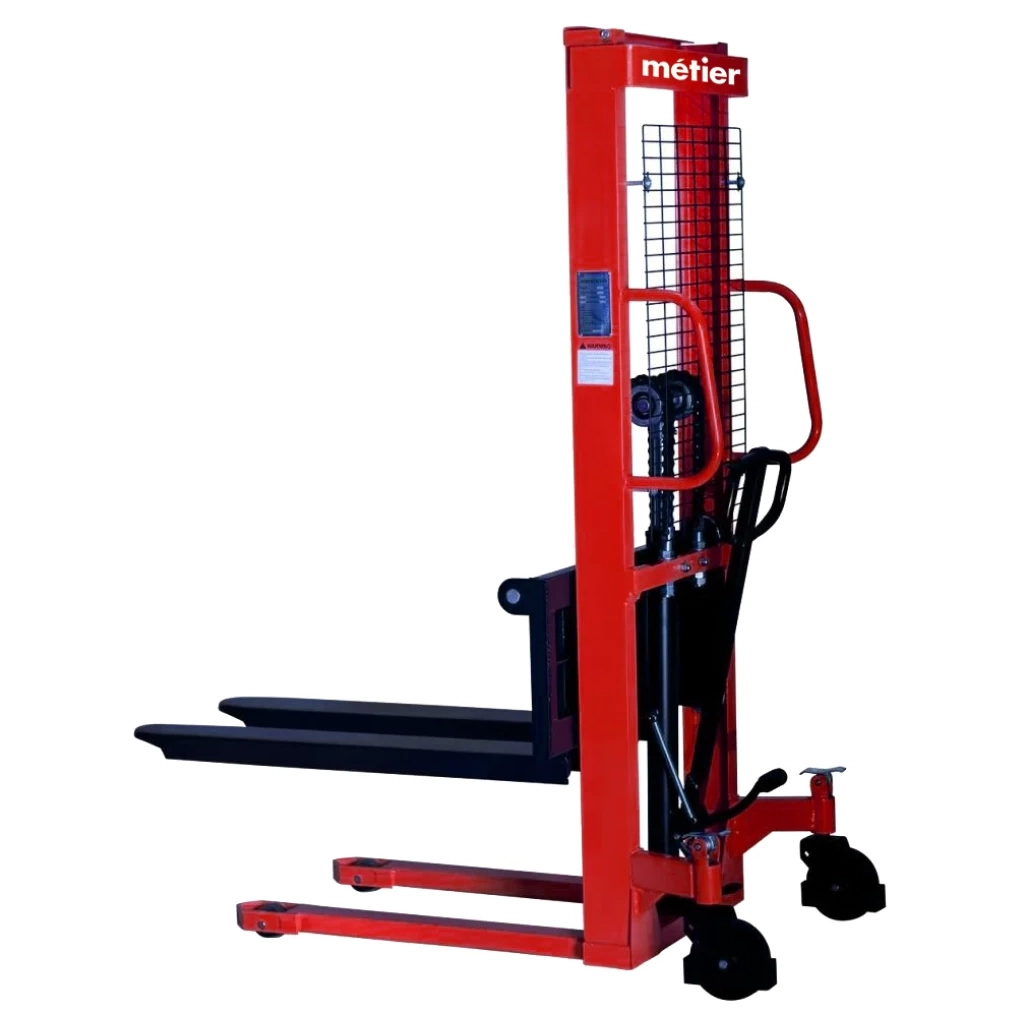 Штабелер Metier гідравлічний 1000кг/1,6м, довж. вил 1,1м, колір - червоний (CTY-E1.0T/1.6M) - зображення 1