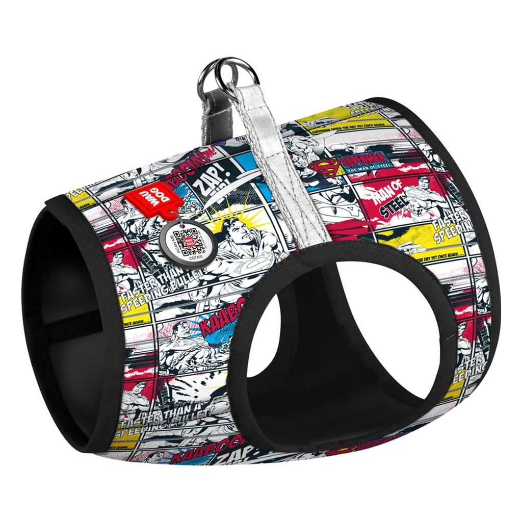 Шлея для собак WAUDOG Clothes з QR паспортом "Супермен комікс" XS2 (1002-4006) - зображення 1