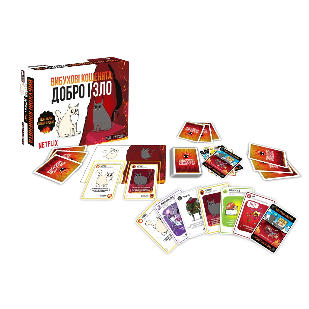 Настільна гра Rozum Вибухові кошенята: Добро і Зло (Exploding Kittens: Good Vs Evil) (укр.) (EKIEK12UA) - зображення 2