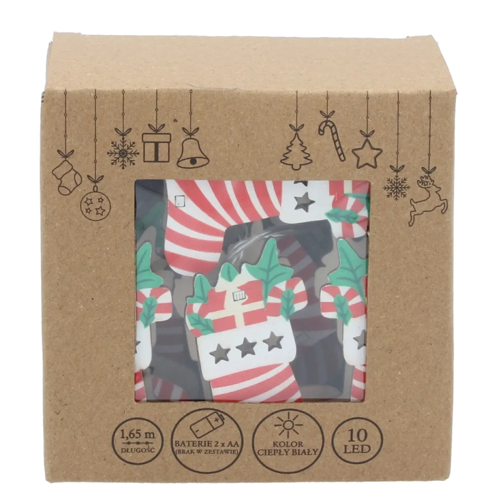 Гірлянда Chomik Шкарпетка новорічна 1.65 м 10 LED Теплий білий (5900779854093) - зображення 7