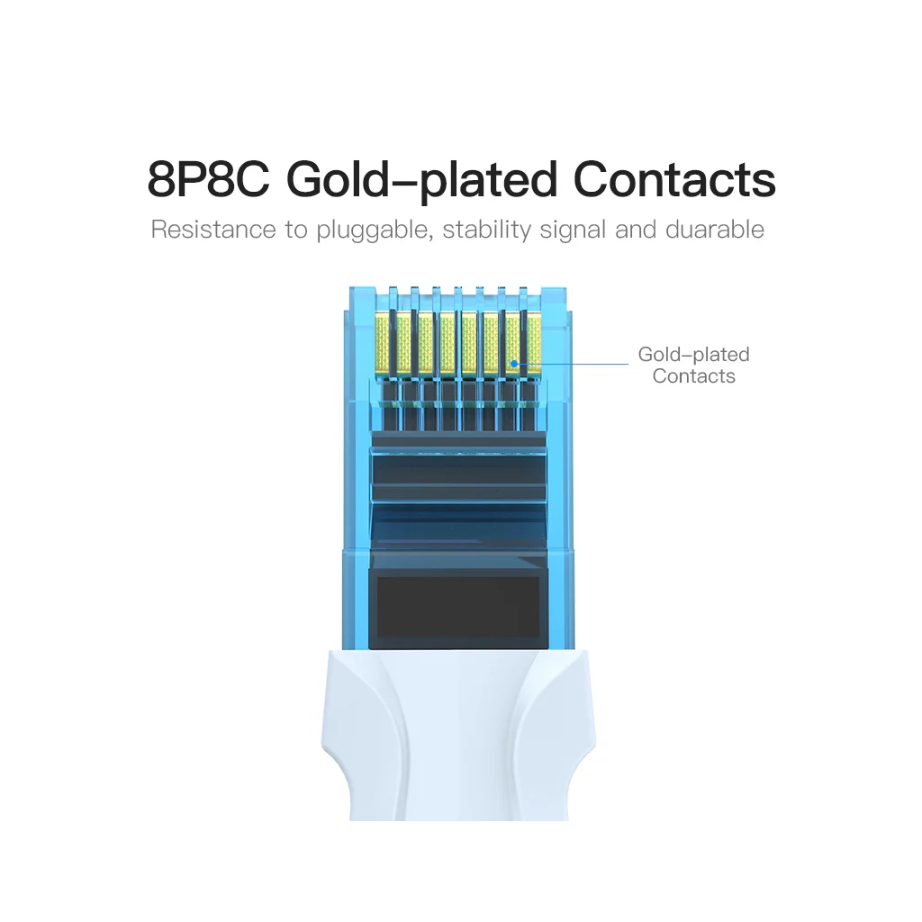 Патч-корд 3м, RJ-45 cat 5e UTP blue Vention (VAP-A10-S300) - зображення 7