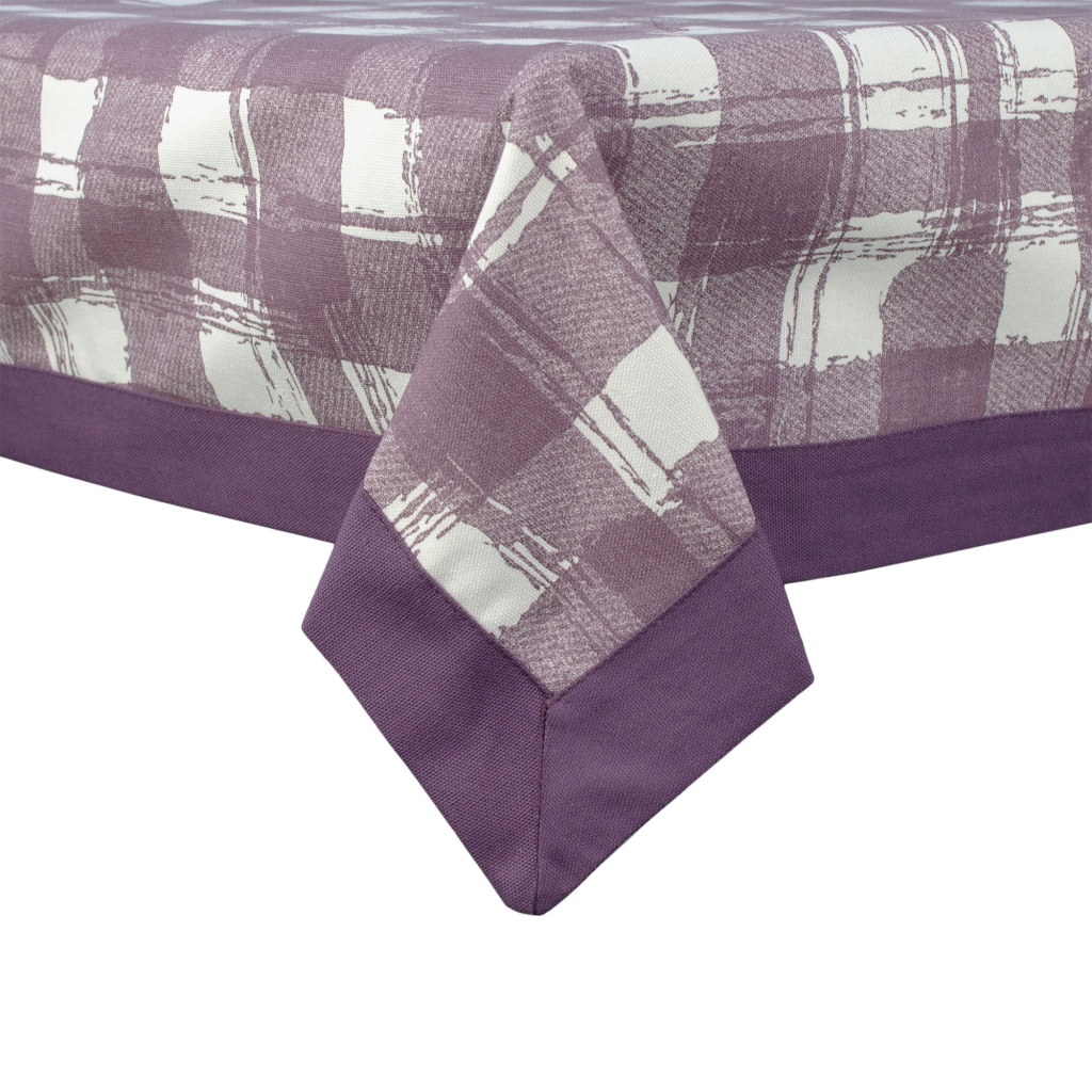 Скатертина Home Line Клітинка з ліловою рамкою, 140х180 см (161219) - зображення 1