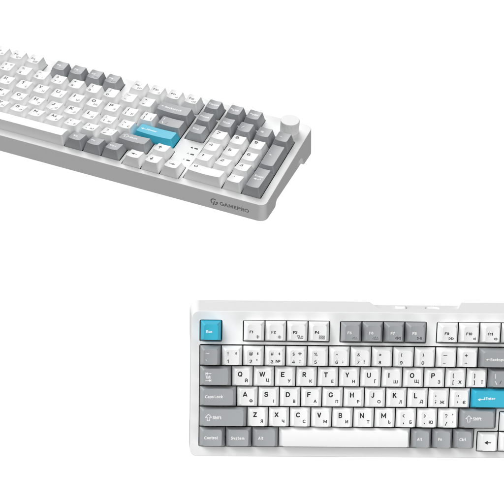 Клавіатура GamePro Asgard Drakkar Keychron Super Red Switch Wireless/Bluetooth/USB UA White (MK305WH) - изображение 4