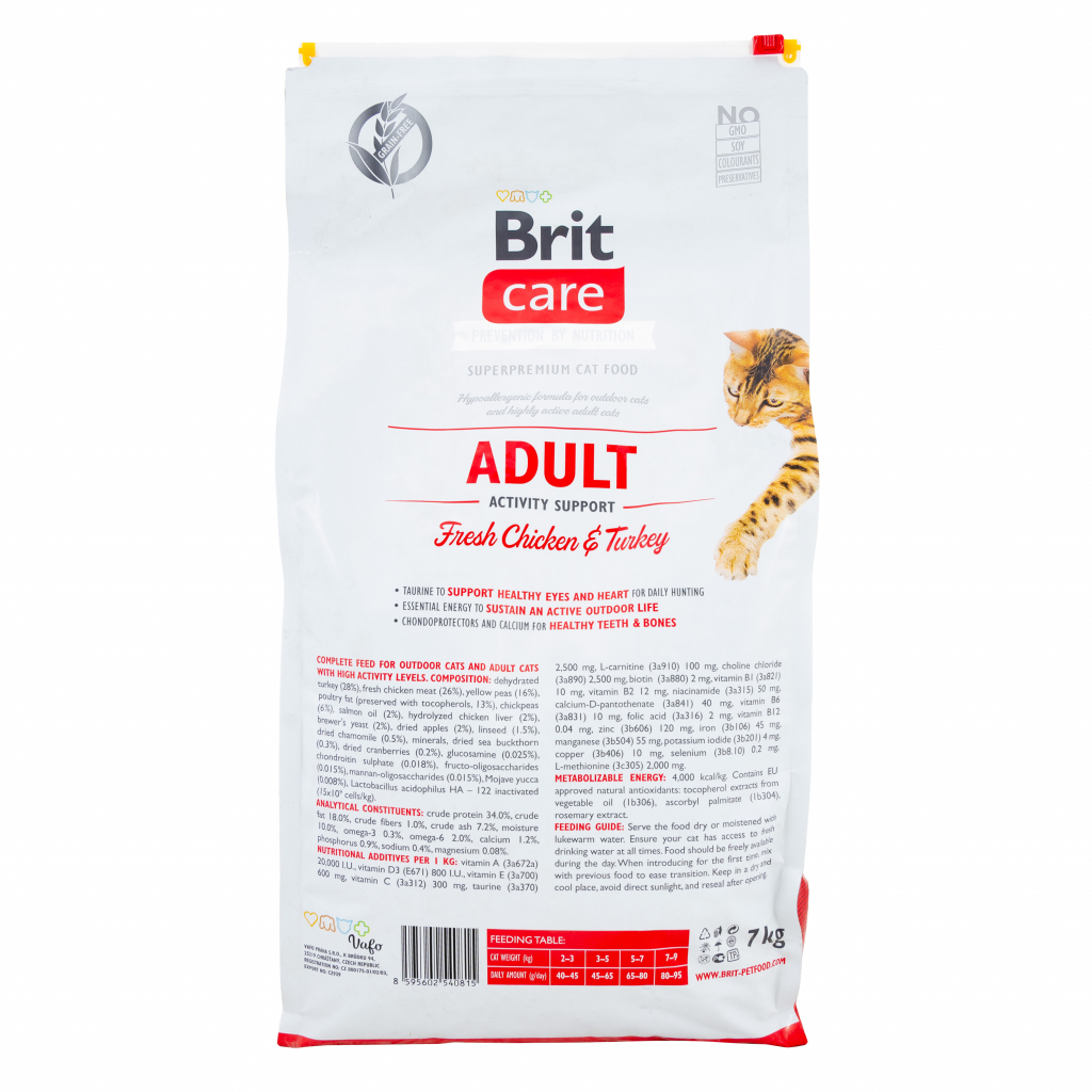 Сухий корм для кішок Brit Care Cat GF Adult Activity Support 7 кг (8595602540815) - зображення 2