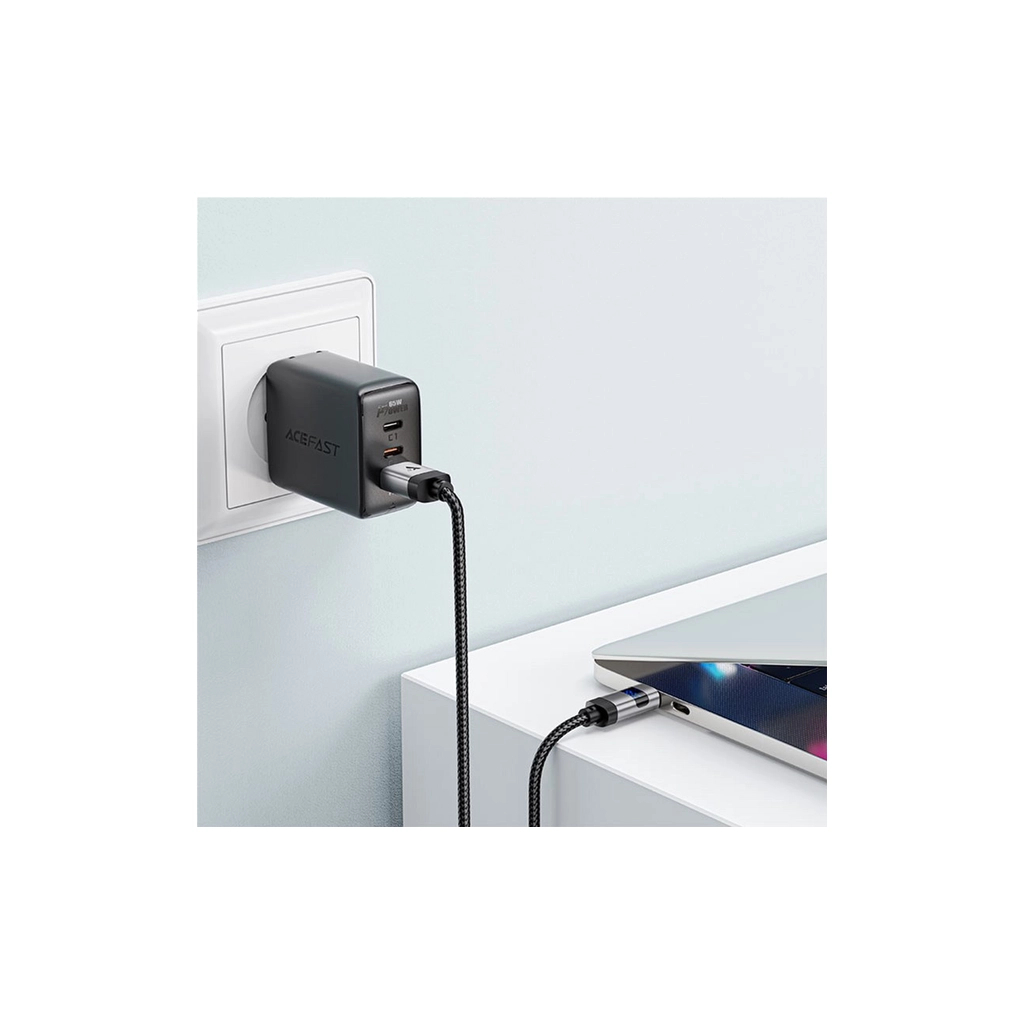 Дата кабель USB 2.0 AM to USB-C 1.2m digital display braided C15-04 black Acefast (6974316283737) - зображення 5