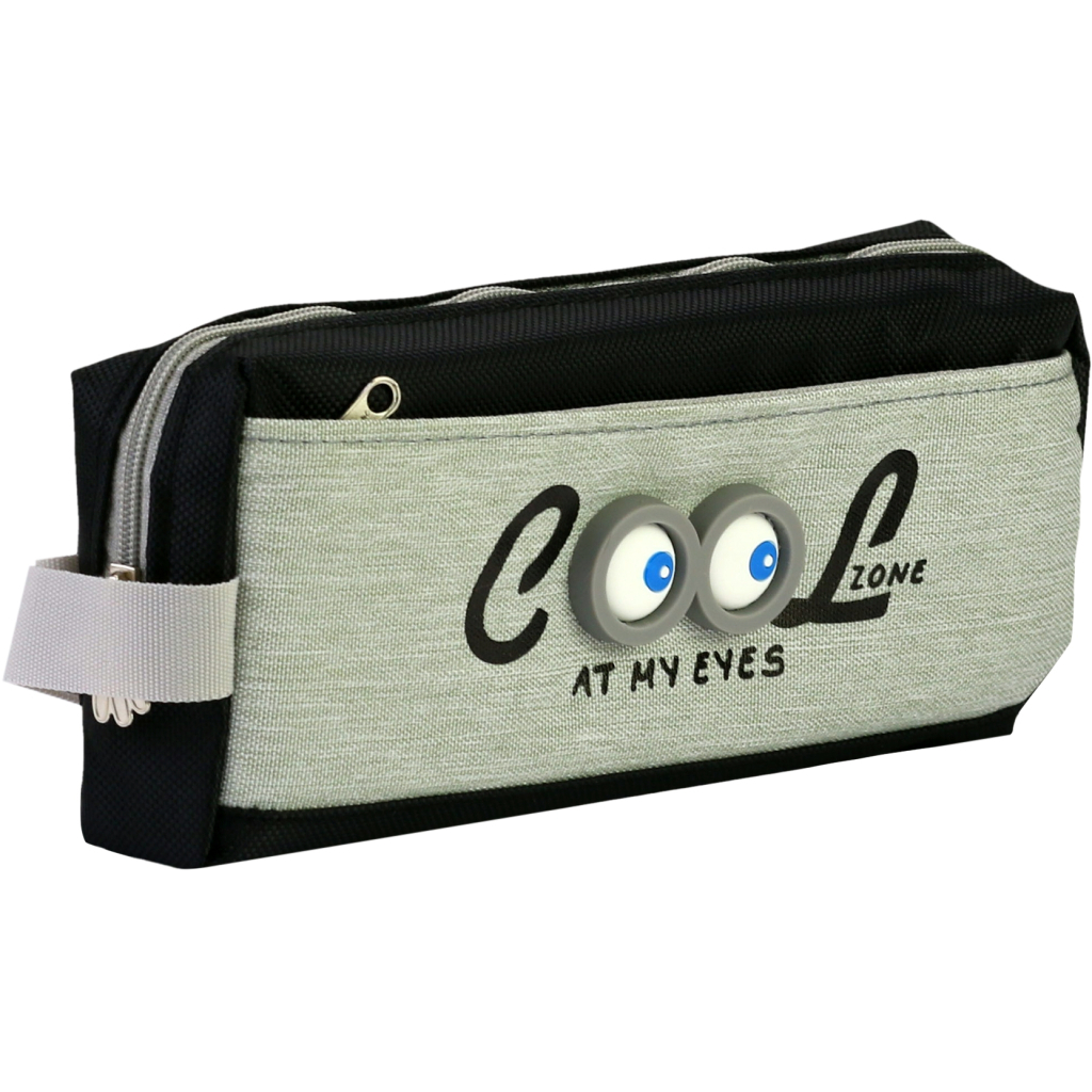 Пенал Cool For School 2 відділення Сірий (C-6402-grey) - зображення 1