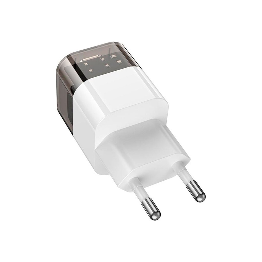 Зарядний пристрій HOCO C125A Transparent USB-C PD20W Transparent Black (6931474798336) - зображення 3