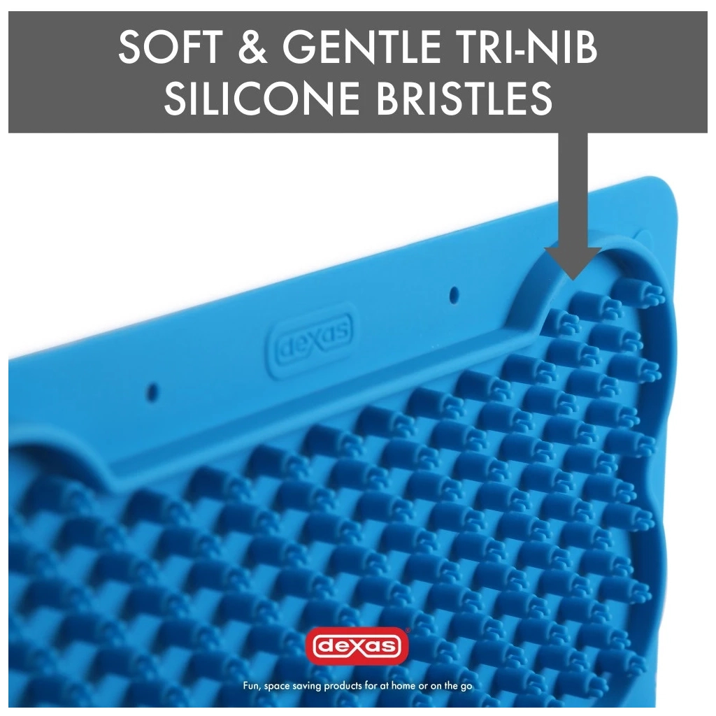 Посуд для собак Dexas Килимок для злизування ласощів вертикальний (блакитний) (0084297310004) - зображення 4