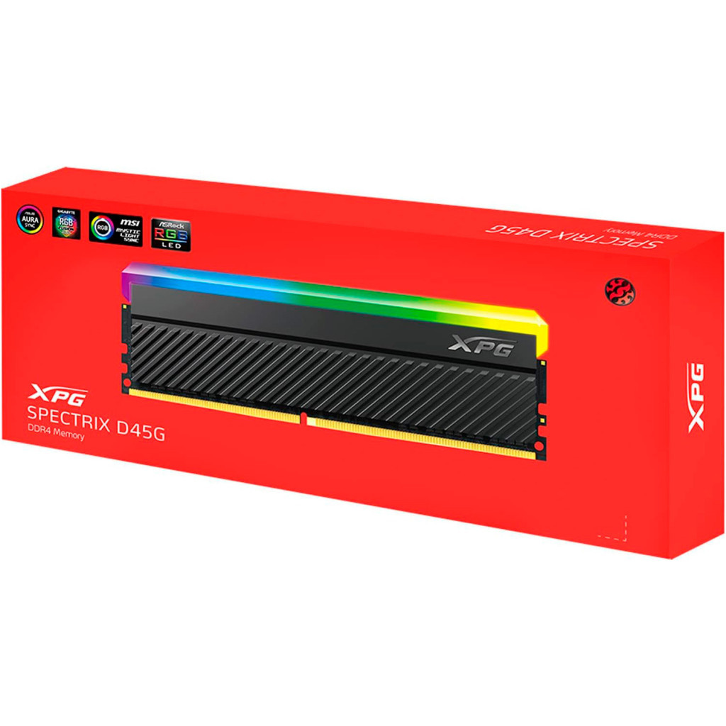Модуль пам'яті для комп'ютера DDR4 16GB 3600 MHz XPG Spectrix D45G RGB Black ADATA (AX4U360016G18I-CBKD45G) - зображення 4