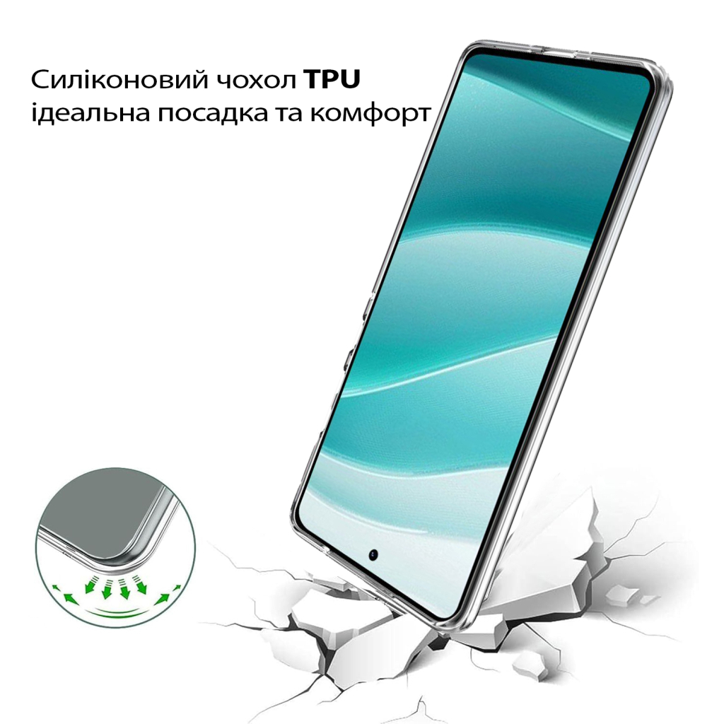 Чохол до мобільного телефона BeCover Silicone Motorola Edge 60 Transparent (713771) - зображення 3